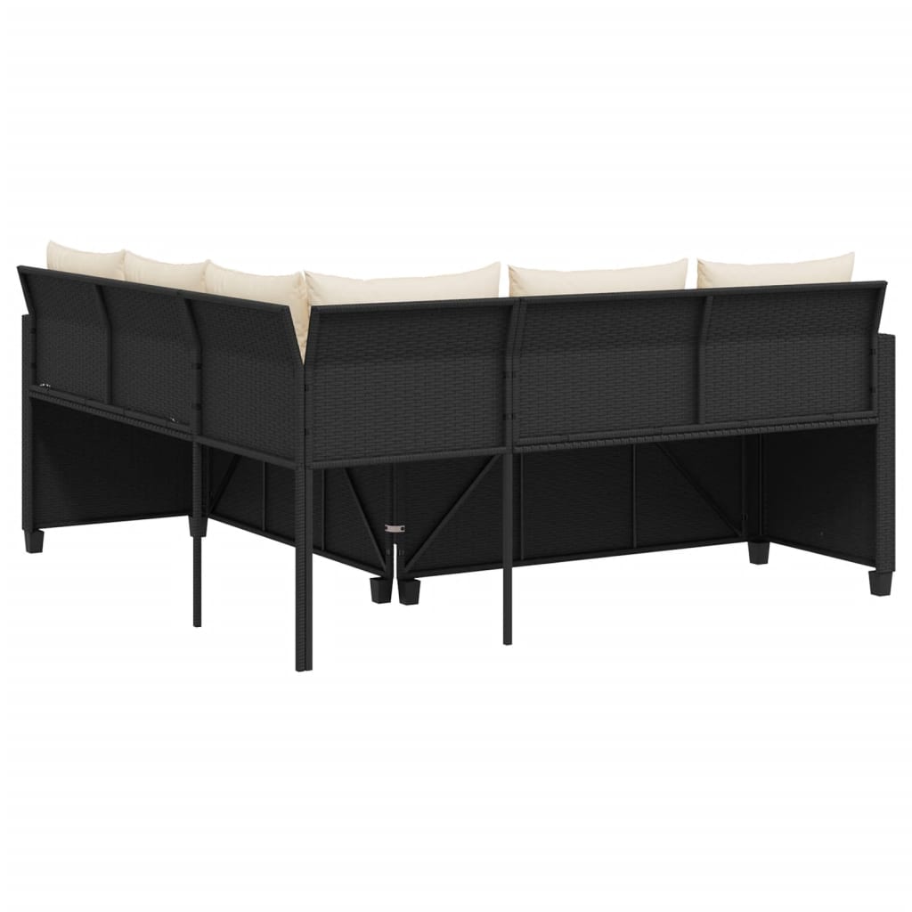 L-Vorm Loungeset Tuin met Tafel en Kussens