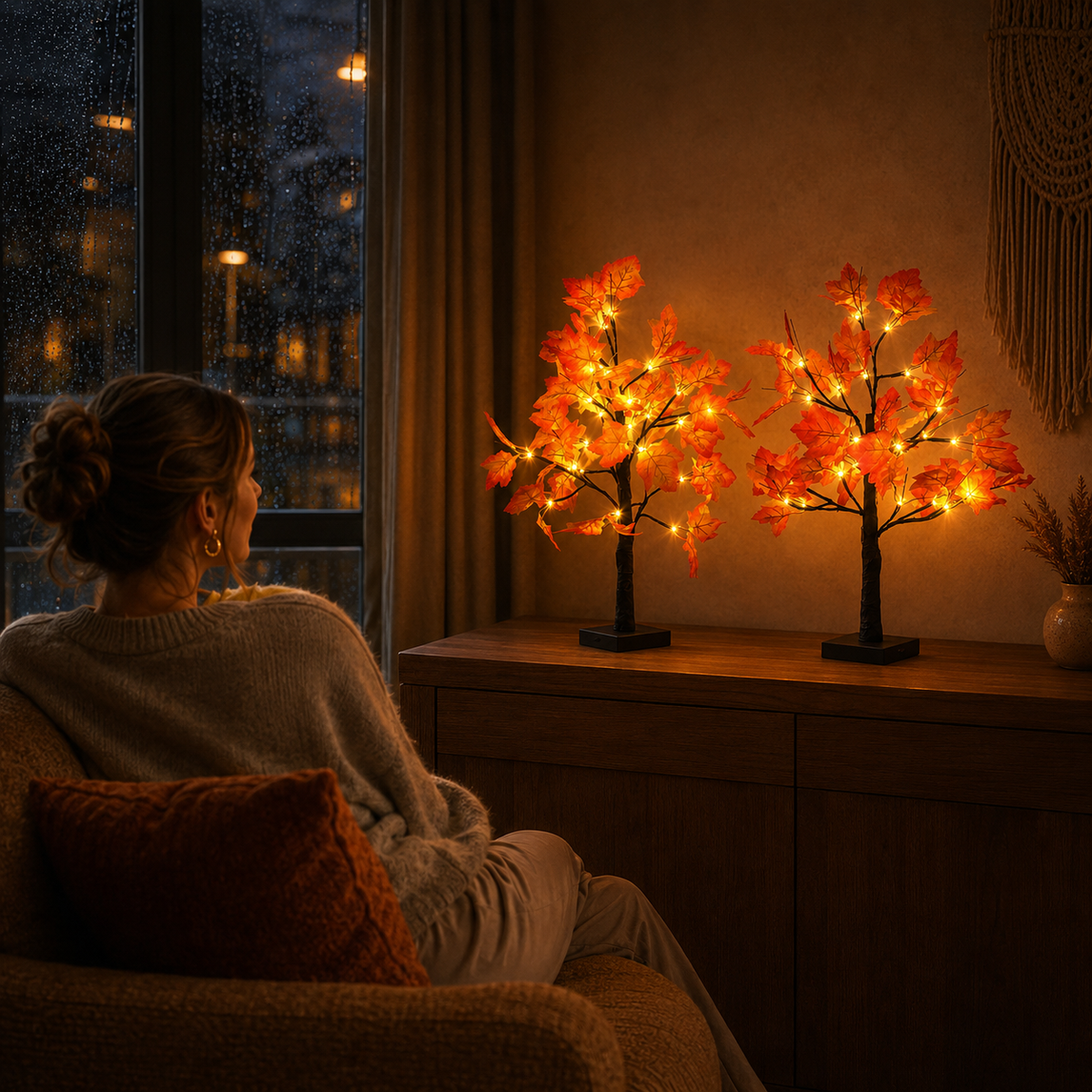 Verlichte Herfstboom