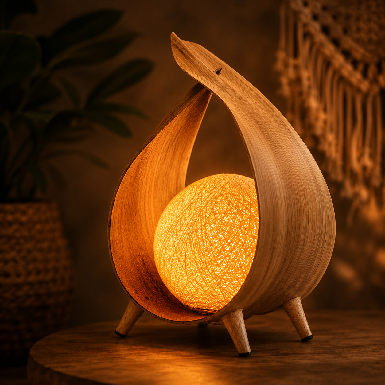 Handgemaakte Kokoslamp