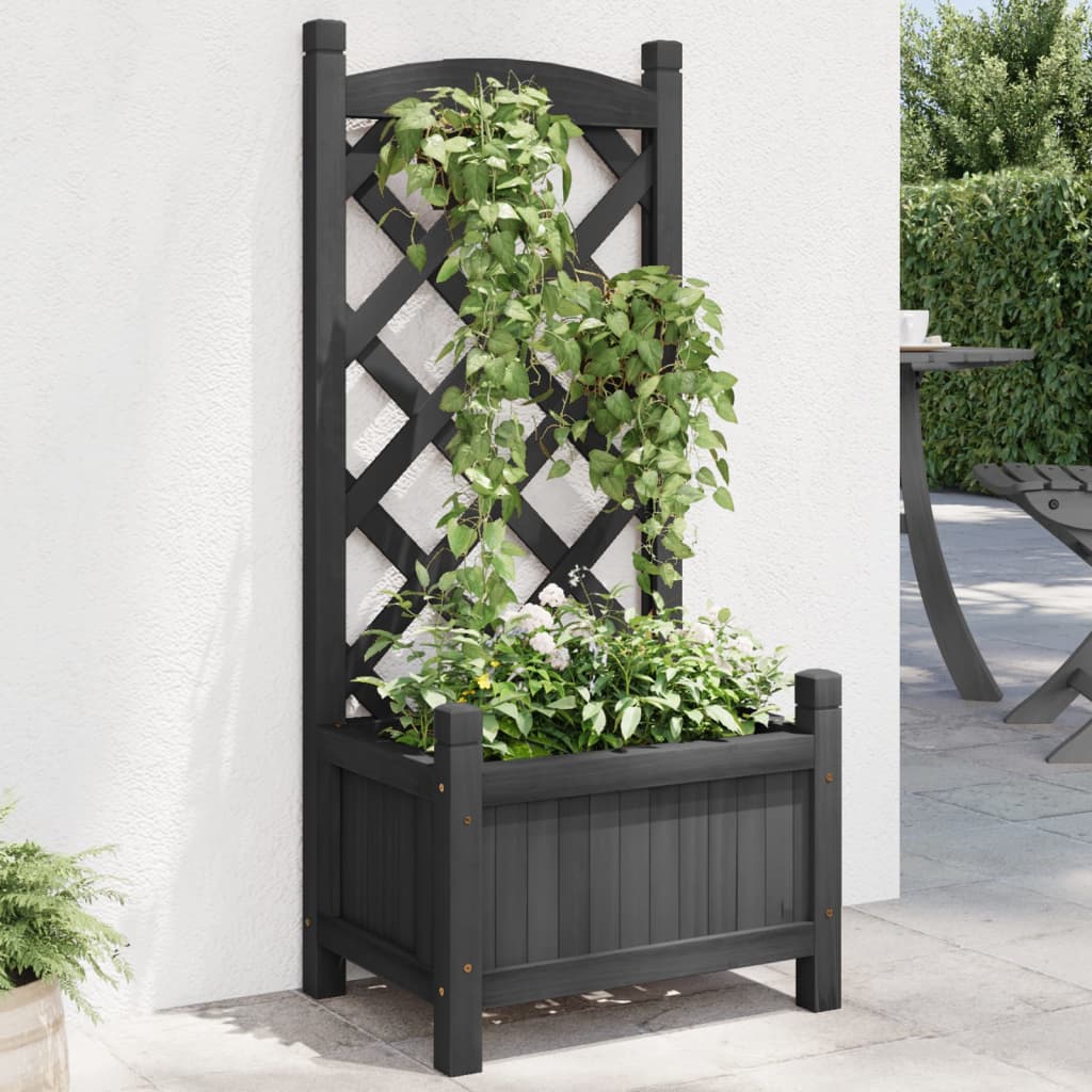 Houten Plantenbak met Klimrek – Tuin Plantenbak met Trellis