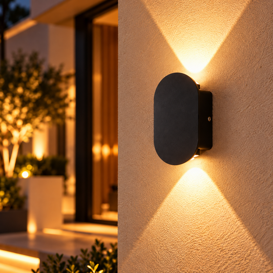 Zwarte LED Wandlamp Buiten