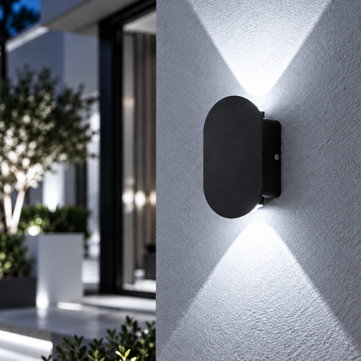 Zwarte LED Wandlamp Buiten