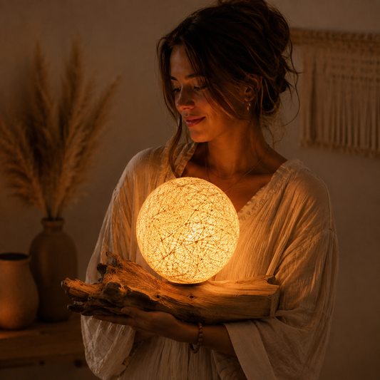 Handgemaakte Sfeerlamp van Drijfhout