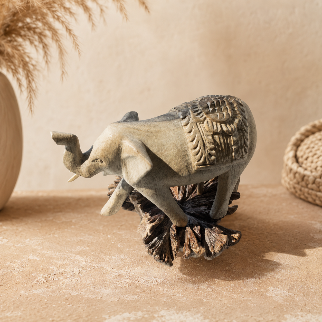 Handgemaakte Houten Olifant uit Indonesië