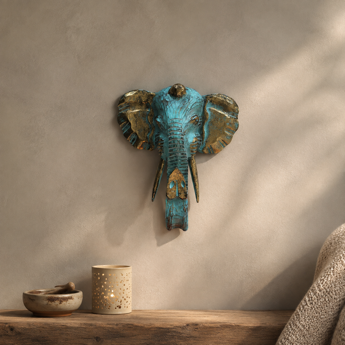 Wanddecoratie Olifantenkop