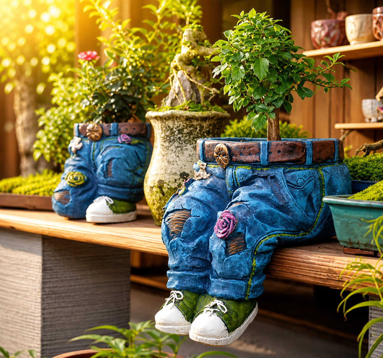 Jeans bloempot