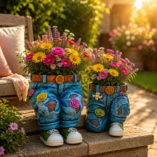 Jeans bloempot