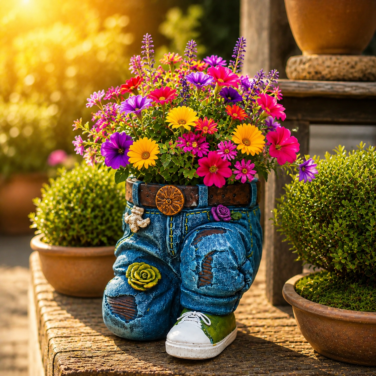 Jeans bloempot