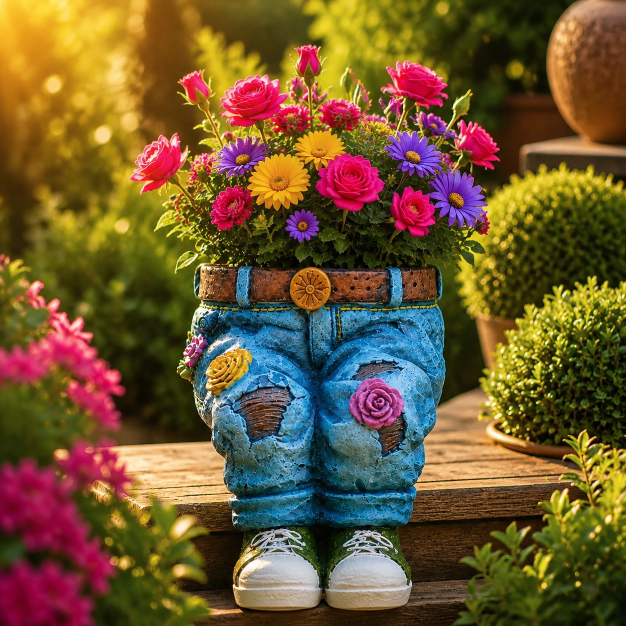 Jeans bloempot