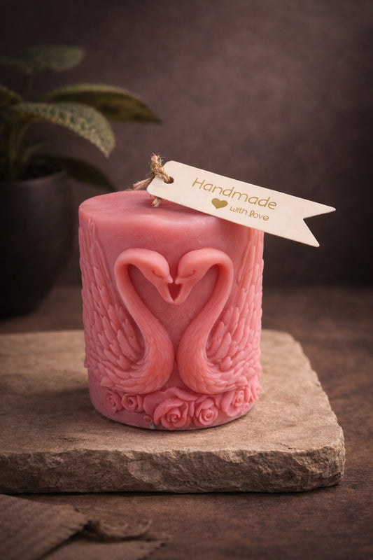 Handgemaakte Zwanenkaars – Roze