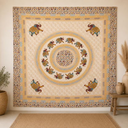 Bohemian Wandkleed Olifanten Mandala XL
