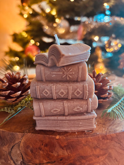 Luxe Handgemaakte Kaarsenset – Roos & Boeken in Cadeaubox