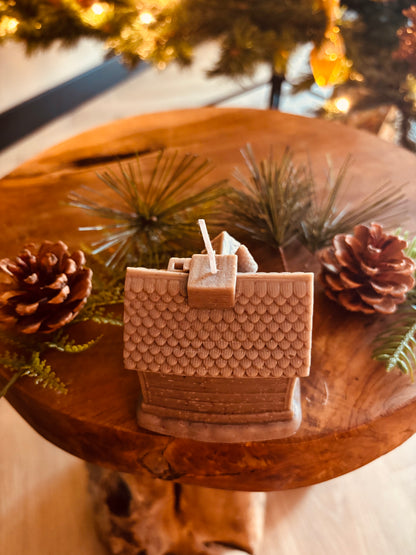 Luxe Handgemaakte Kerst Kaarsenset - Boom & Huisje in Cadeaubox