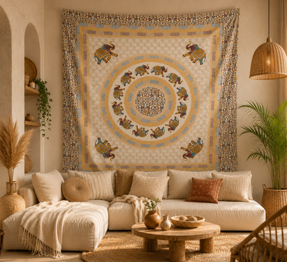 Bohemian Wandkleed Olifanten Mandala XL