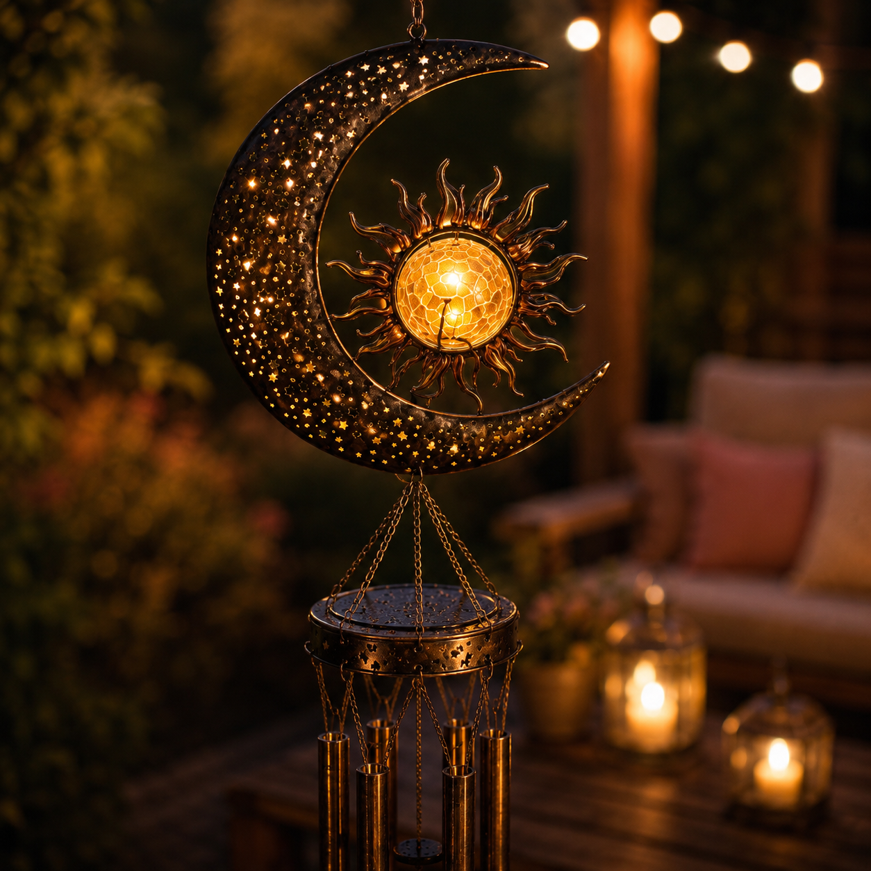 Solar Wind Chime Lamp