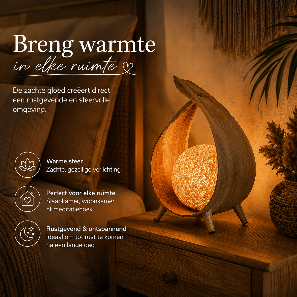 Handgemaakte Kokoslamp
