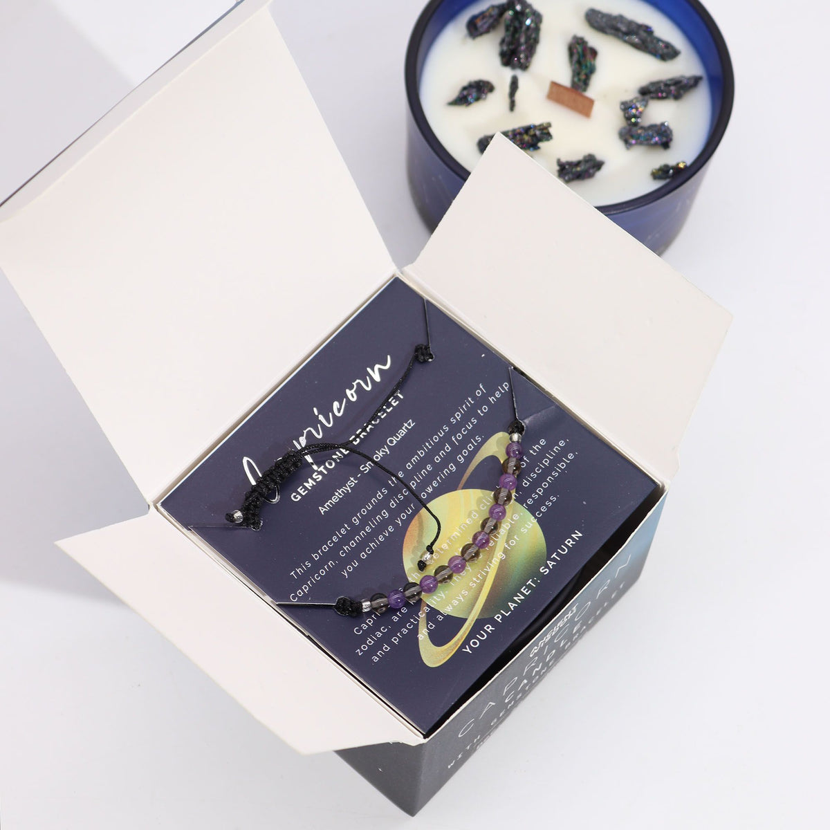 Sterrenbeeld Kaars + Edelsteenarmband – Steenbok