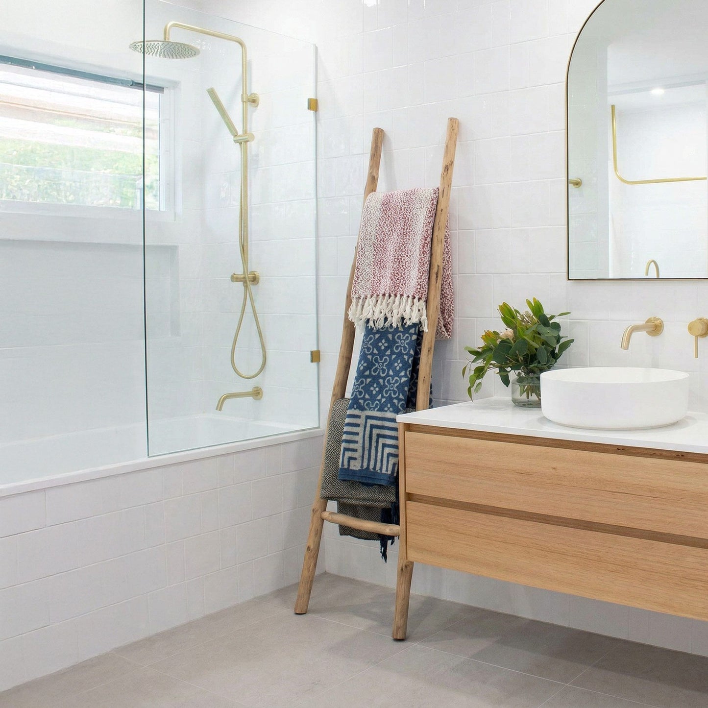 Large Kemu Wood Ladder - 1.5m - Natural - Japan Style