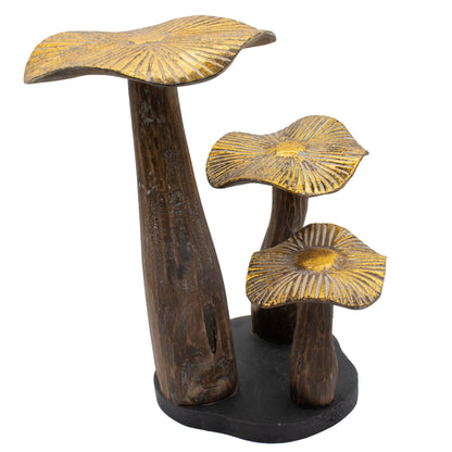 Handgemachte Holzpilz-Skulptur aus Indonesien