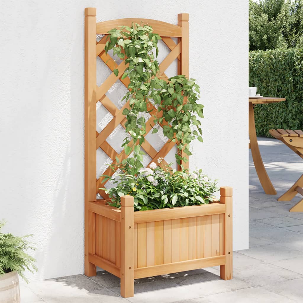 Houten Plantenbak met Klimrek – Tuin Plantenbak met Trellis
