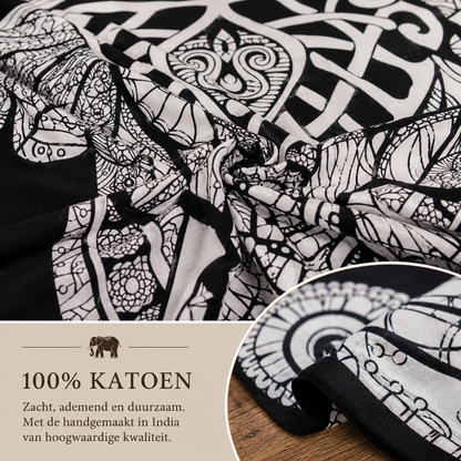 Bohemian Wandkleed Olifant XL – Handgemaakt in India